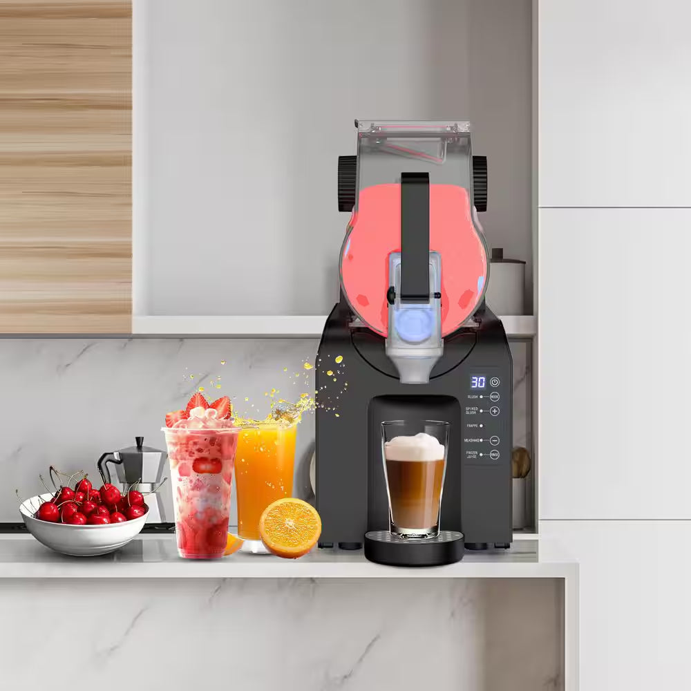 Drink and Slushie Machine 88 Oz. Black Snow Cone Machine with 5 Preset Programs