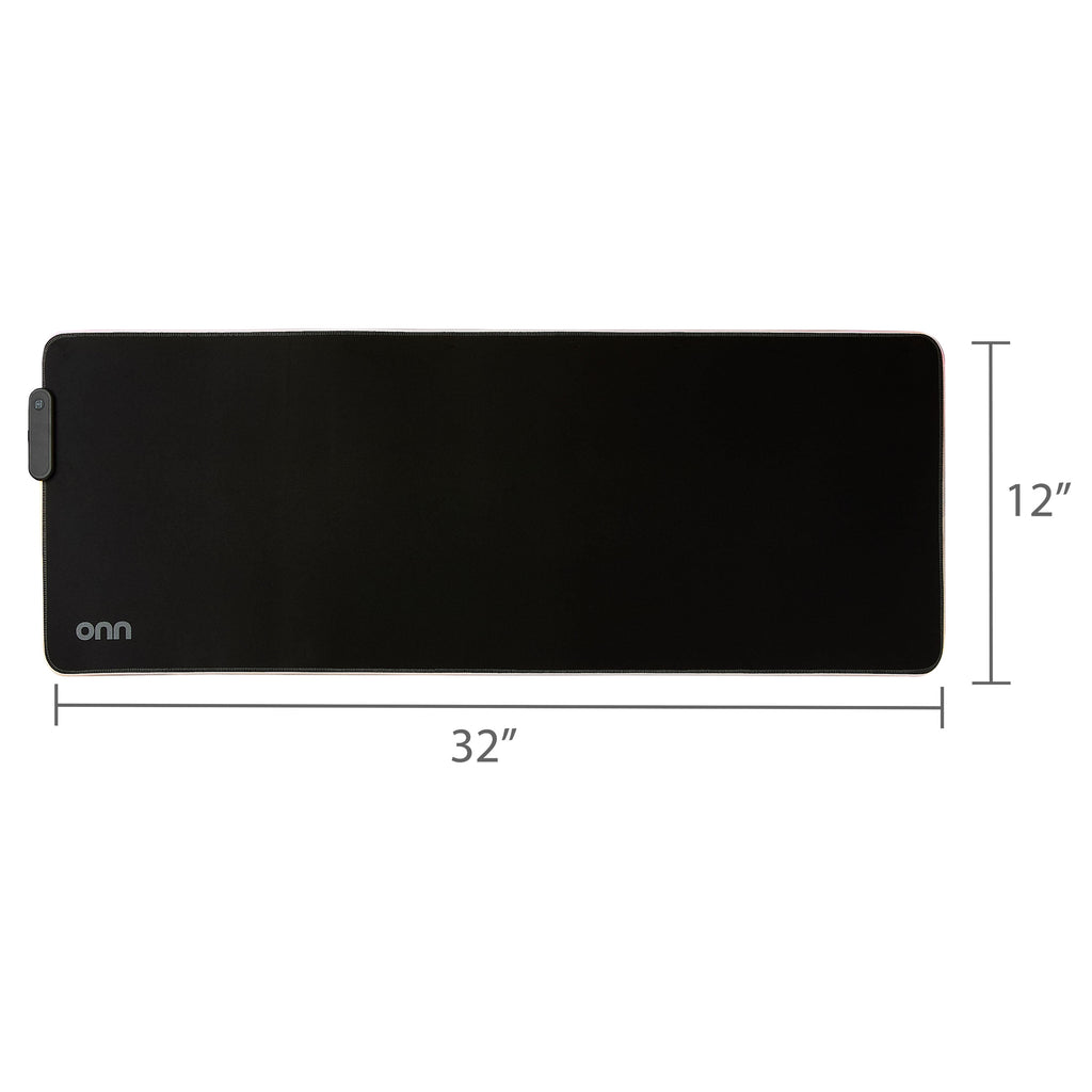 Gaming Desk Pad with LED RGB Lighting, Black 32", Rubber Anti-Slip Base