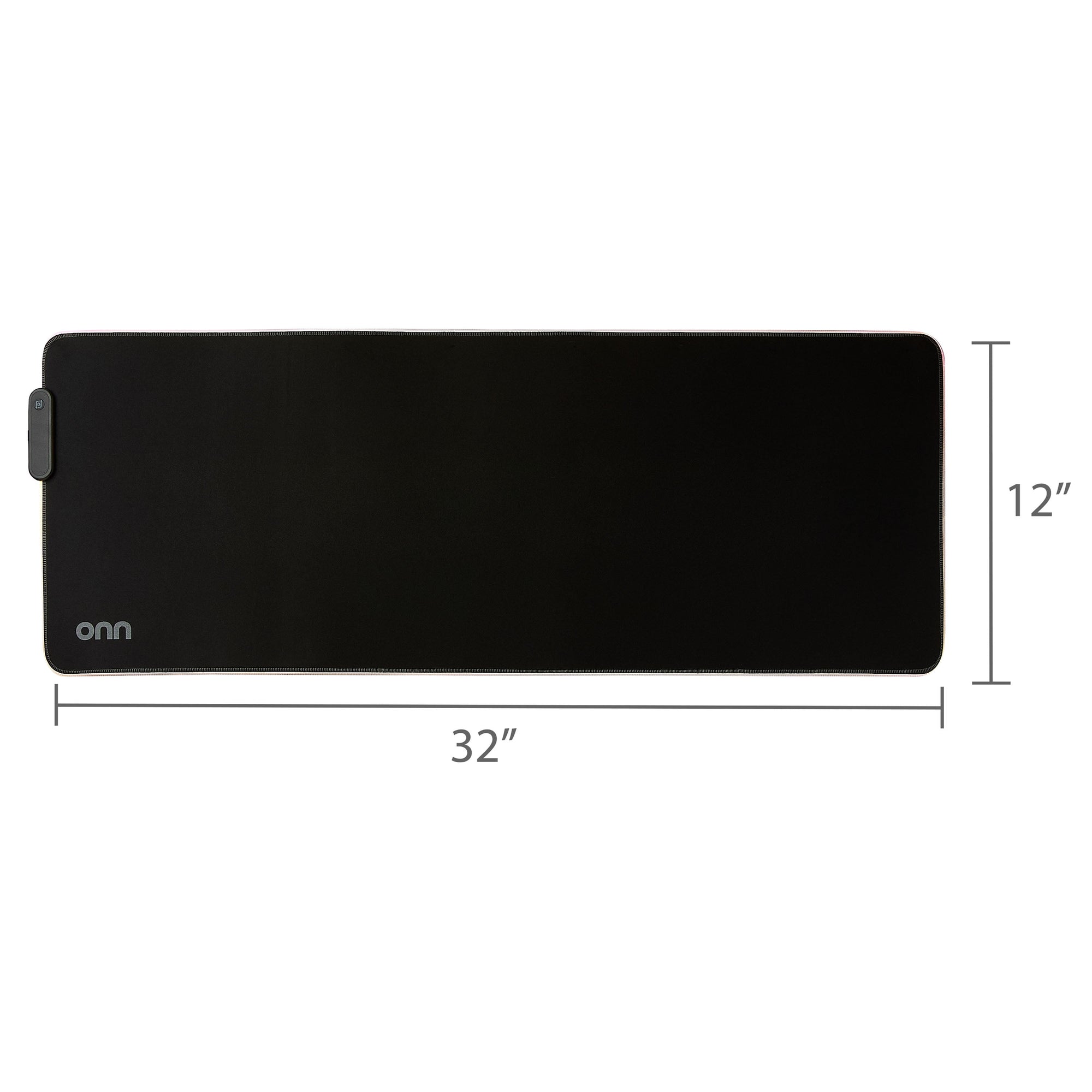 Gaming Desk Pad with LED RGB Lighting, Black 32", Rubber Anti-Slip Base