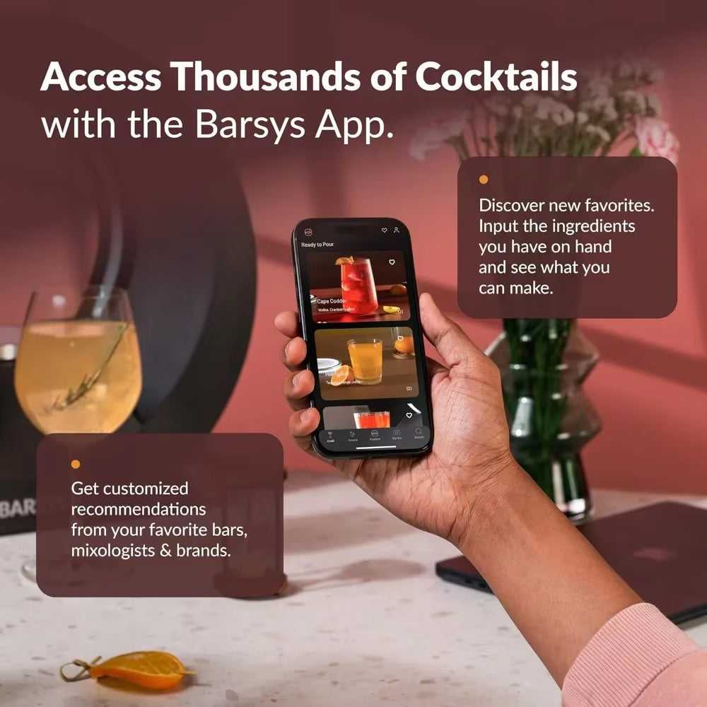 Home Bar 360 Cocktail Drink Mixer, Margarita Cocktail Maker Machine, Cocktail and Mocktail Drink Maker, App-Enabled Drinks