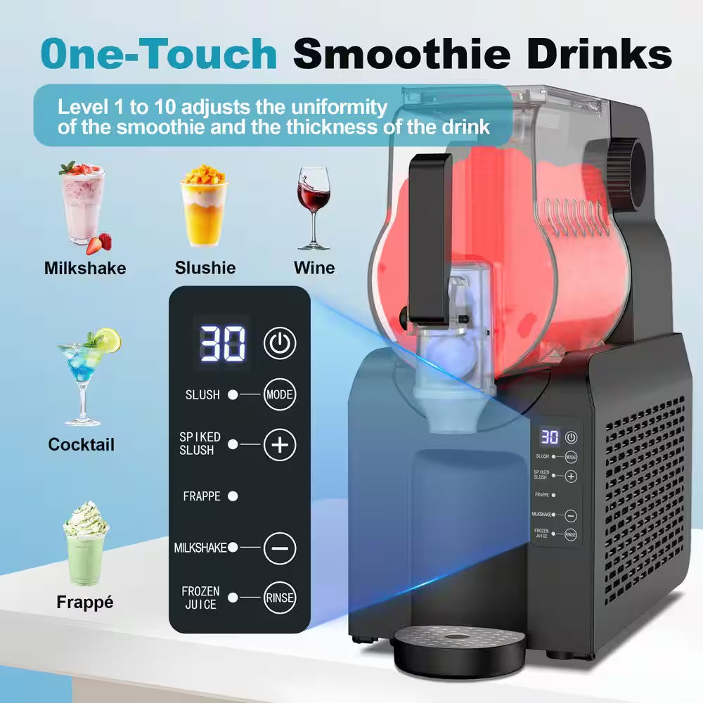Drink and Slushie Machine 88 Oz. Black Snow Cone Machine with 5 Preset Programs