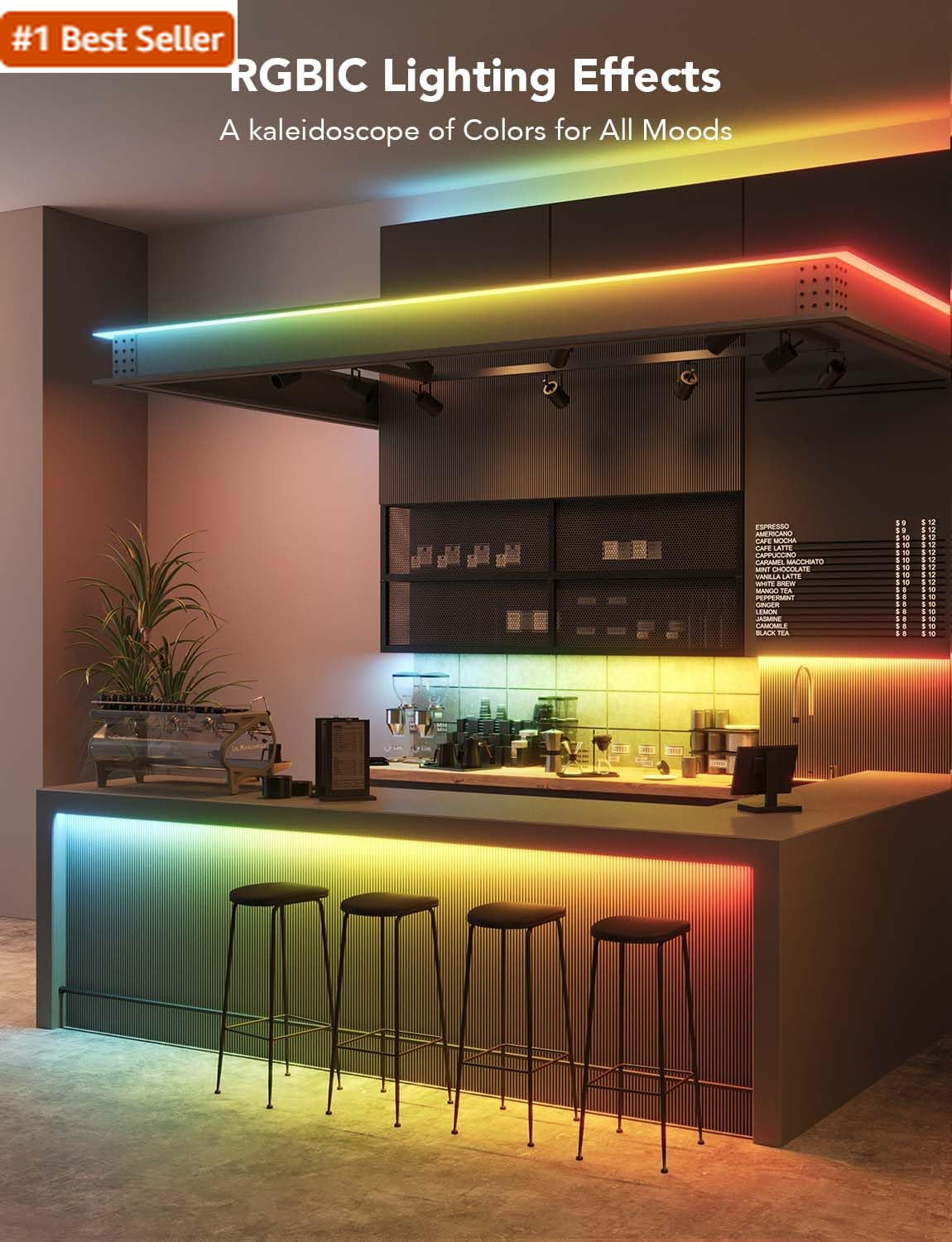 Govee RGBIC LED Strip Lights, Smart LED Lights for Bedroom, Bluetooth LED Lights