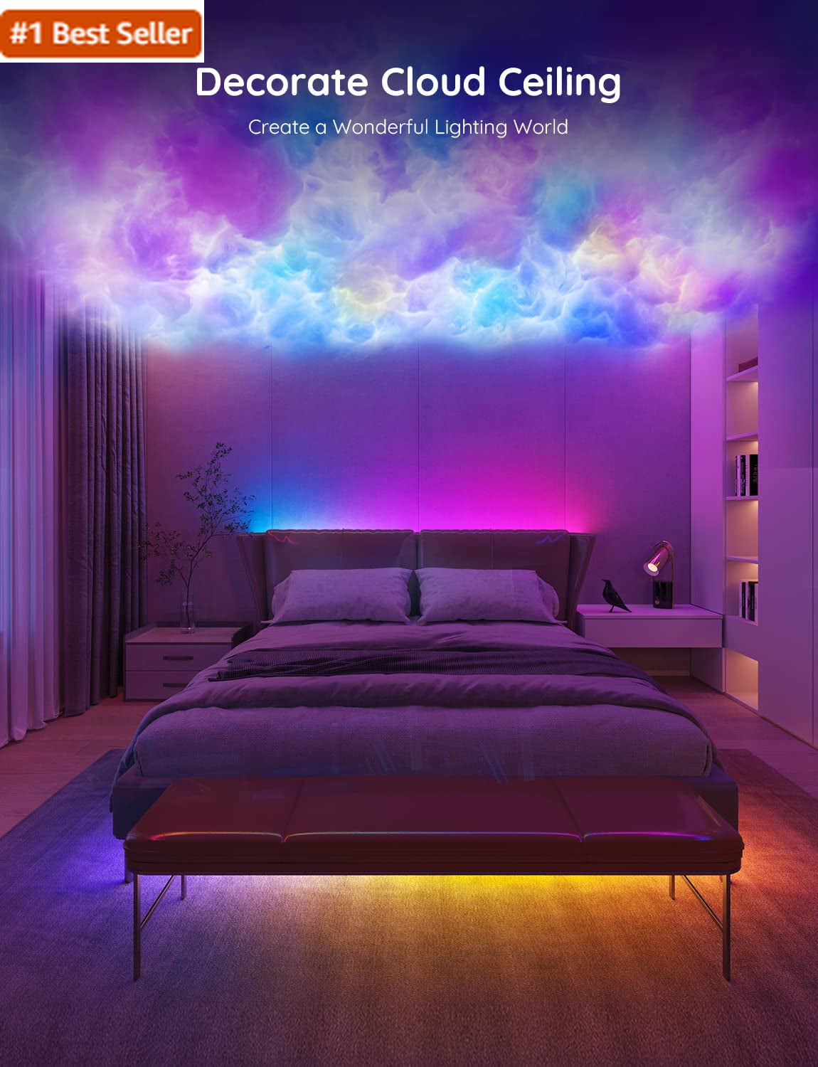 Govee RGBIC LED Strip Lights, Smart LED Lights for Bedroom, Bluetooth LED Lights