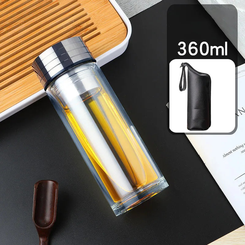 Glass Water Bottles Magnetic Tea Infuser Bottle Tea Separation Mug Double-Layer Portable Creative Water Cup Home Waterbottle