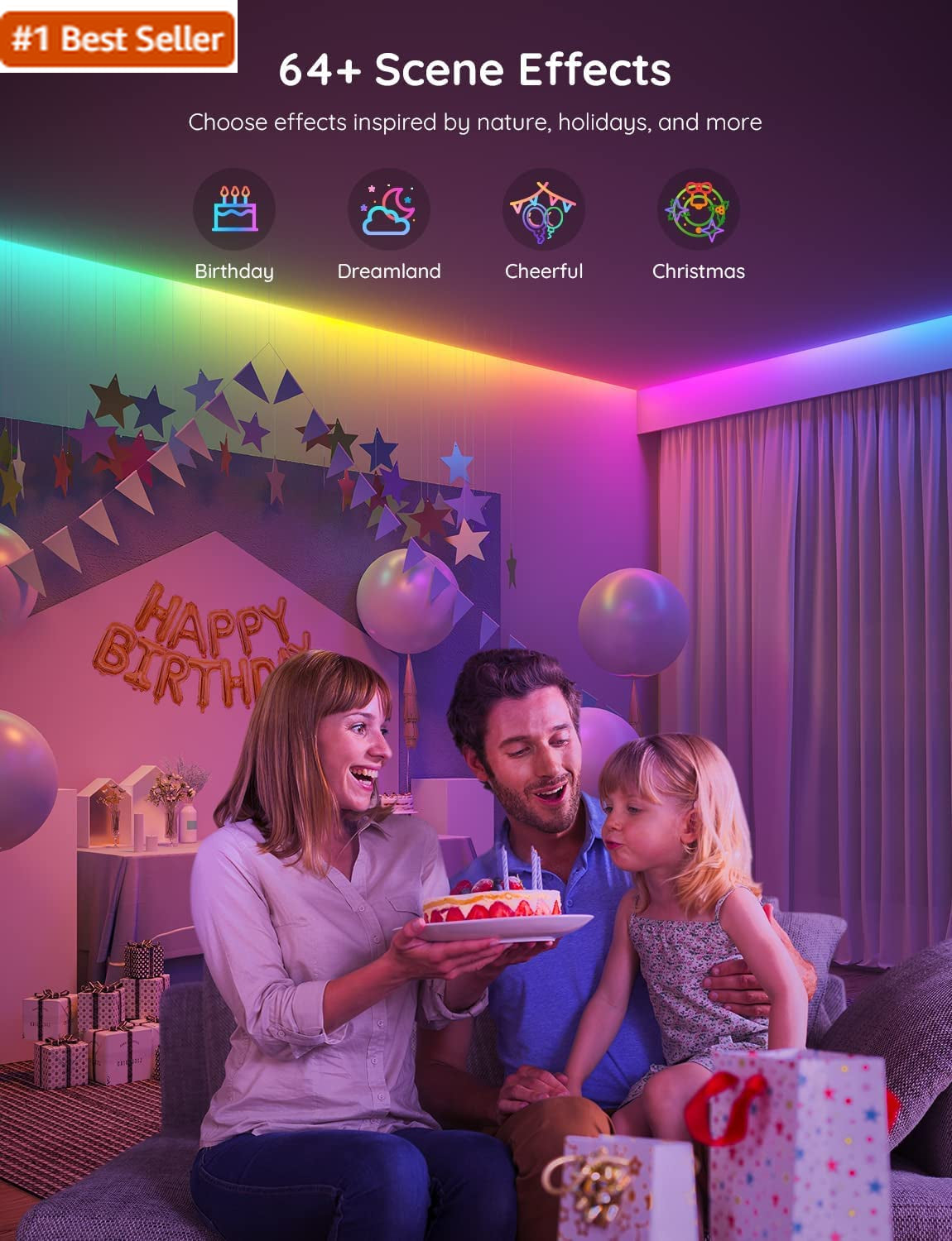 Govee RGBIC LED Strip Lights, Smart LED Lights for Bedroom, Bluetooth LED Lights