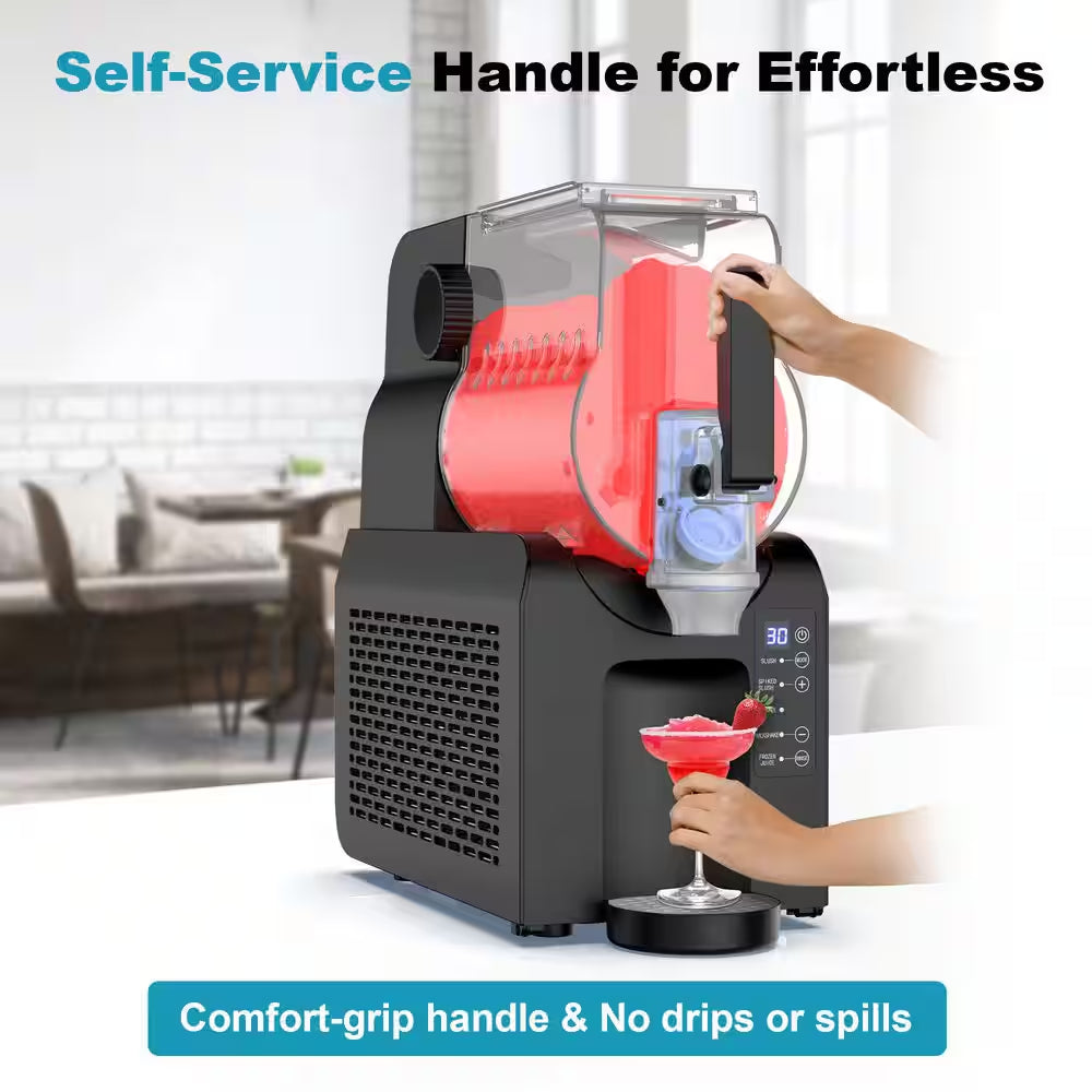 Drink and Slushie Machine 88 Oz. Black Snow Cone Machine with 5 Preset Programs